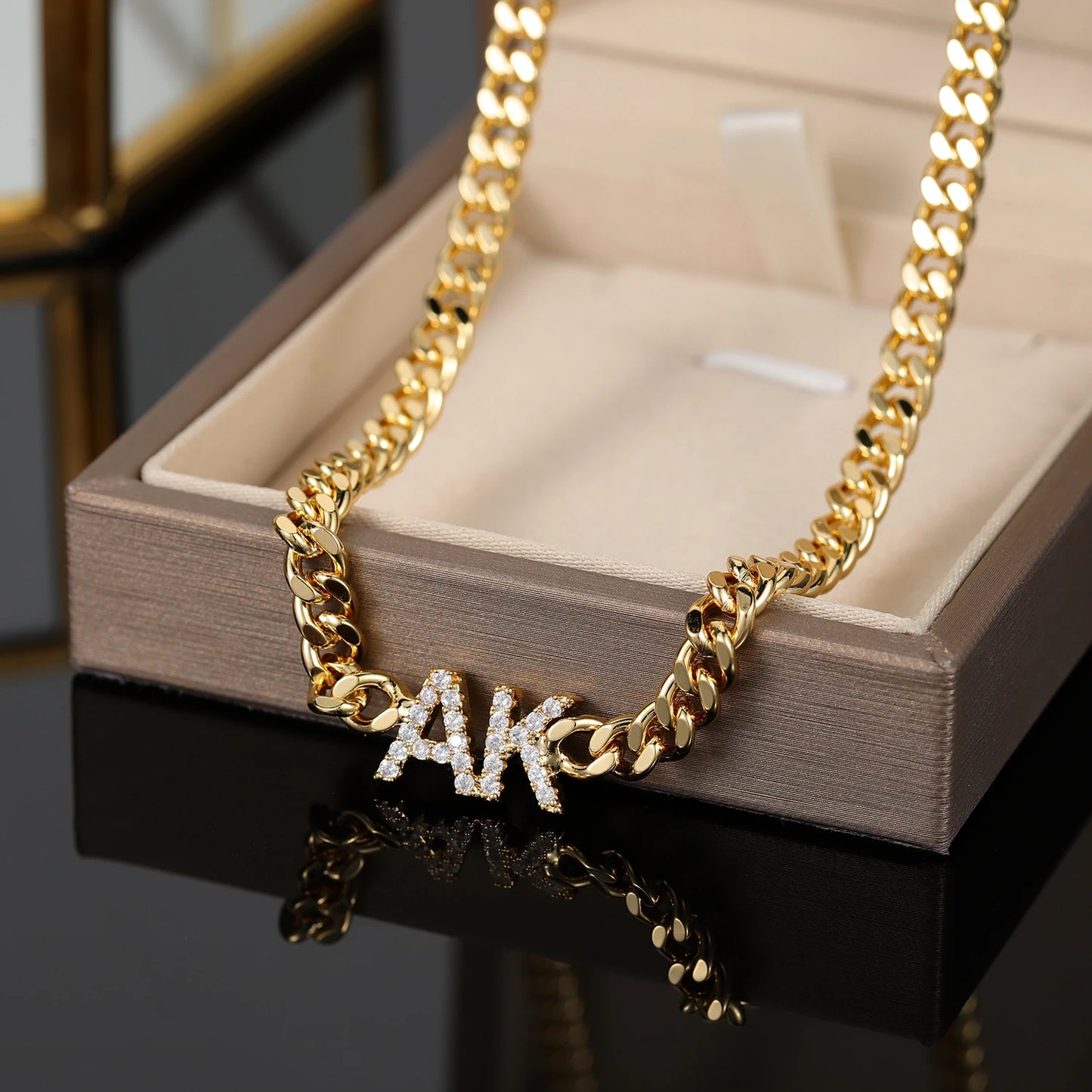 Custom Zirconia Name Cuban Chain Necklace