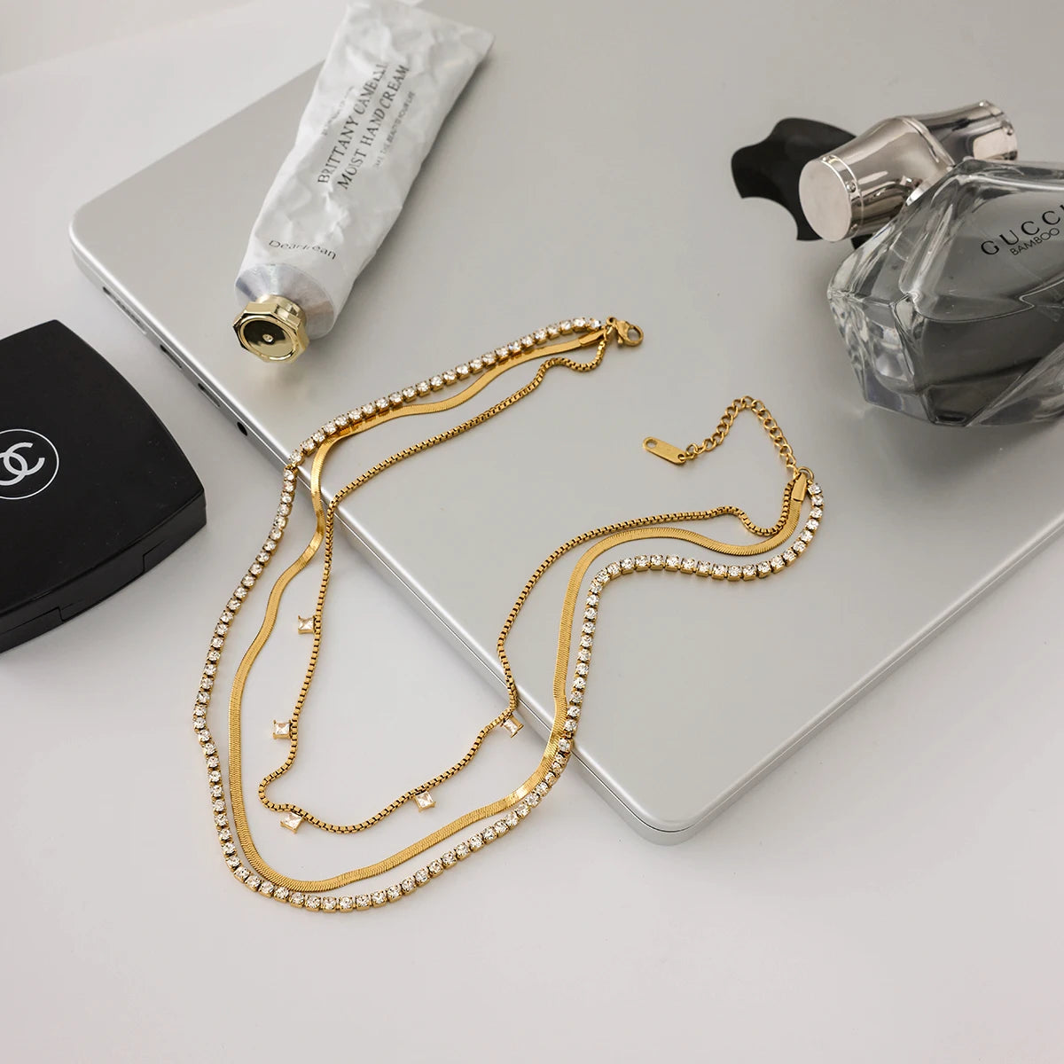 Nova White Square Zirconia Layer Necklace - additional view 6