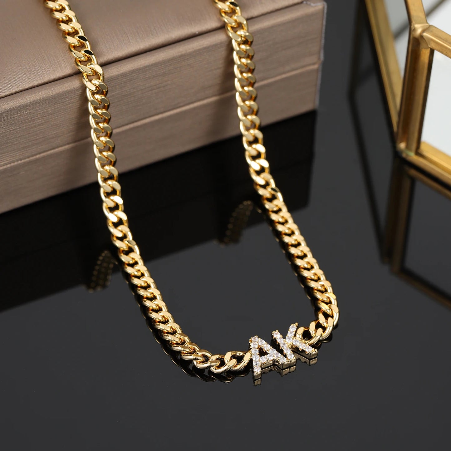 Custom Zirconia Name Cuban Chain Necklace