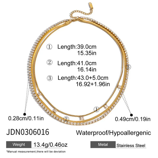 Nova White Square Zirconia Layer Necklace - lifestyle photo