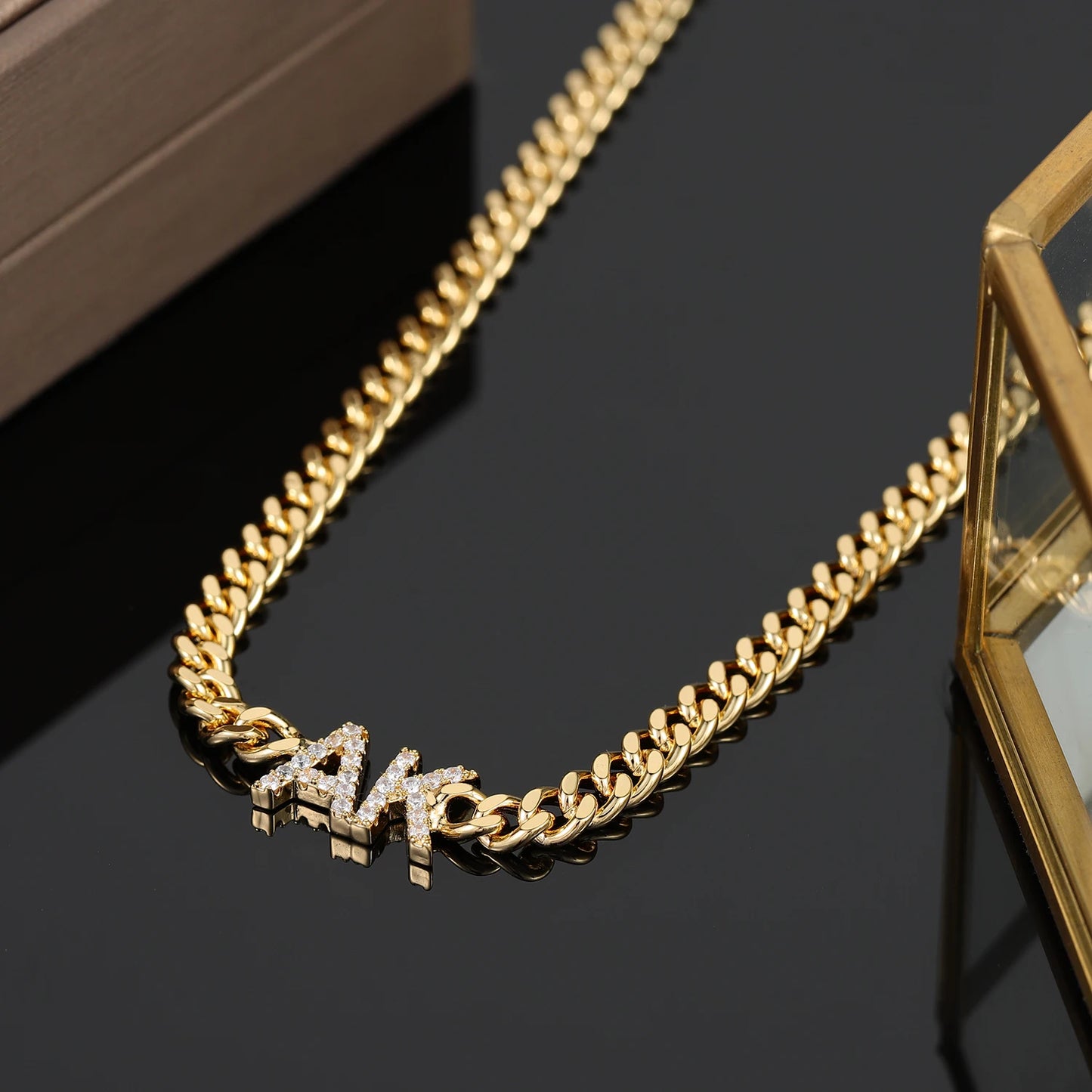 Custom Zirconia Name Cuban Chain Necklace