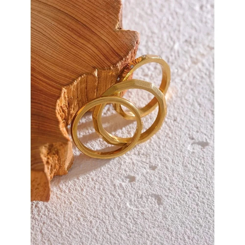 Aerial shot of Gold Stacking Rings
