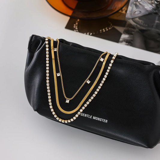 Nova White Square Zirconia Layer Necklace - additional view 5
