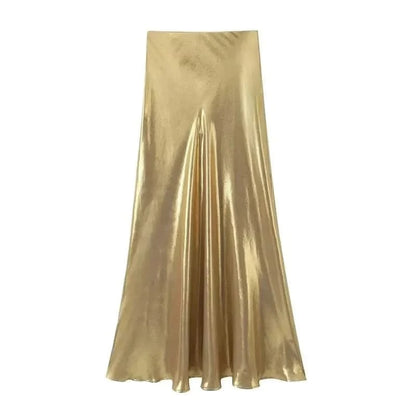 Back Details of Gold Old Money Skirt