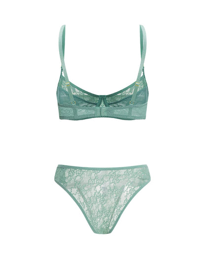 Back French Lace Embroidered Bra Set - Sexy Summer Lingerie