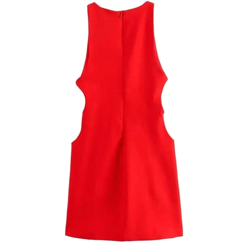 Back Sheath Red Mini Dress