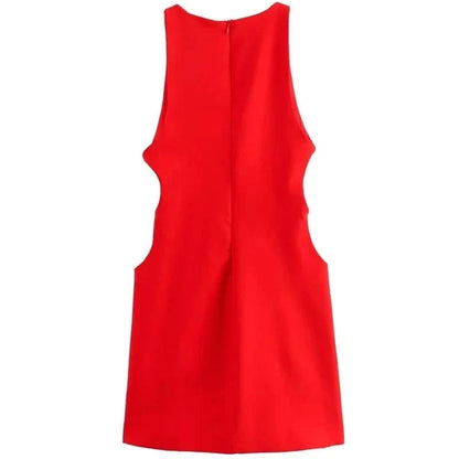 Back Sheath Red Mini Dress