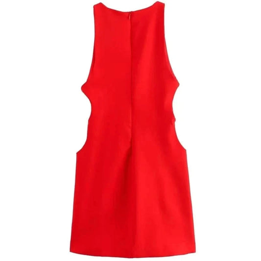 Back Sheath Red Mini Dress