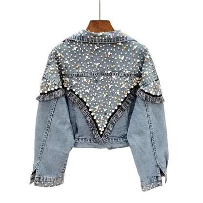 Back details of Embellished Denim Jacket