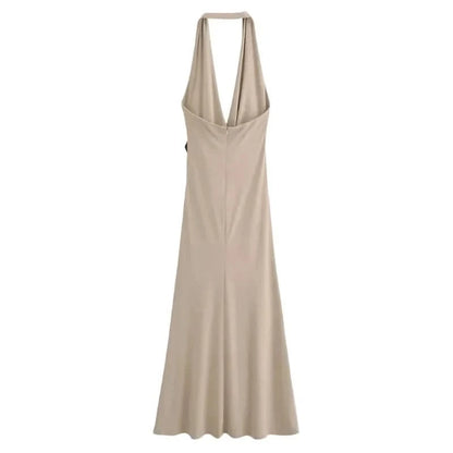 Back details of Halter Long Dress