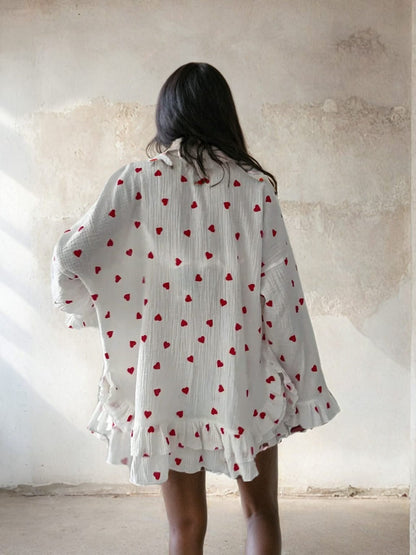 Back details of Heart Printed Three Piece Set