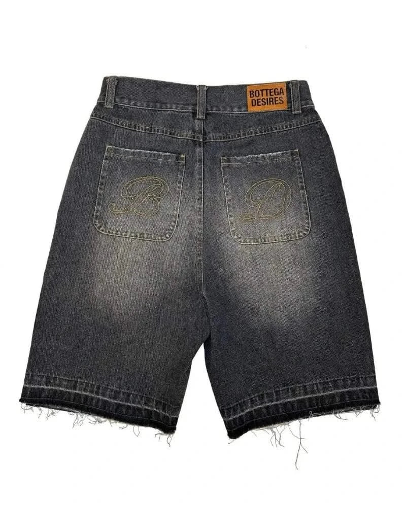 Back details of Oversized Retro Denim Shorts