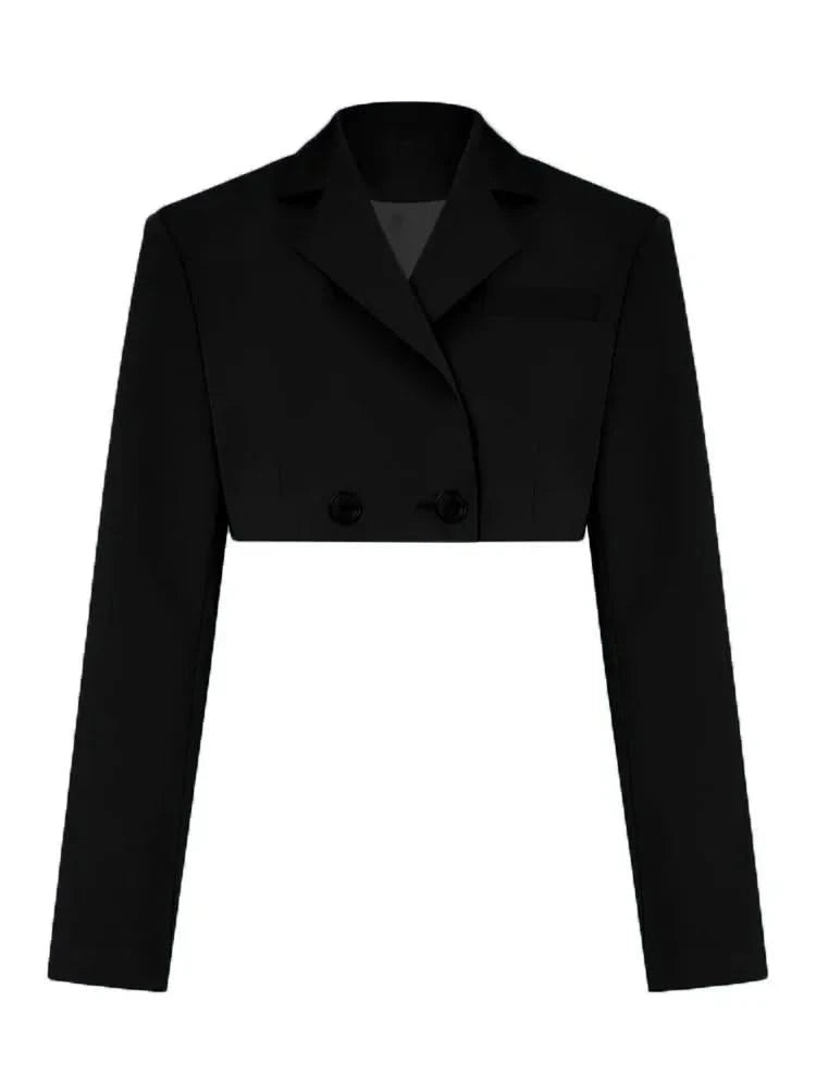 Black Blazer Cropped Top Only