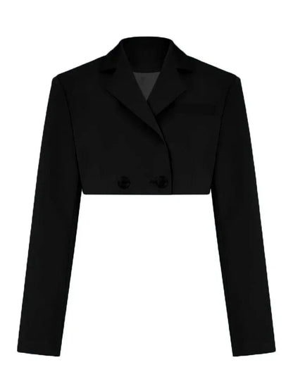 Black Blazer Cropped Top Only