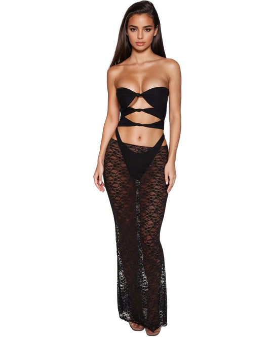 Black Strapless Bikini Set - Sexy Summer Swimwear