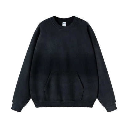Black Washed Out Crew Neck Sweatshirt