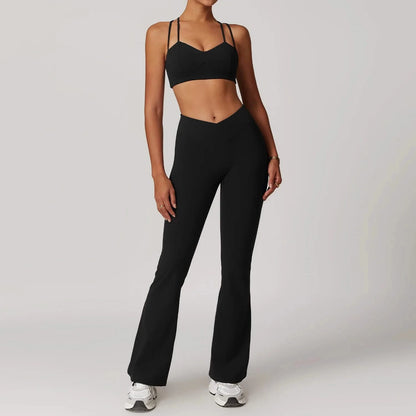 Black Women's Fitness Leggings Set - 2