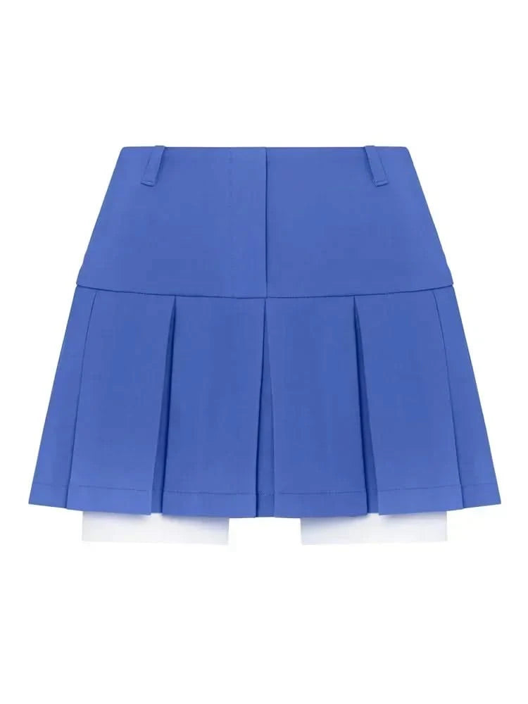 Blue Pleated Skirt