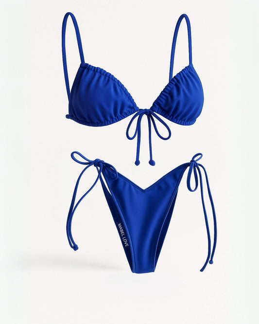 Blue Print Low Waist Bikini - Summer Swimwear