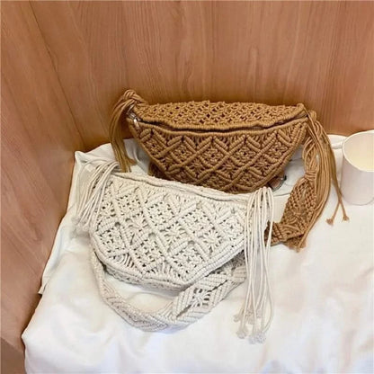 Boho Beach Crochet Waist Bag - Summer Style