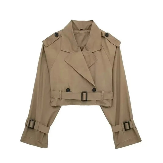 Brown Cropped Trench Coat