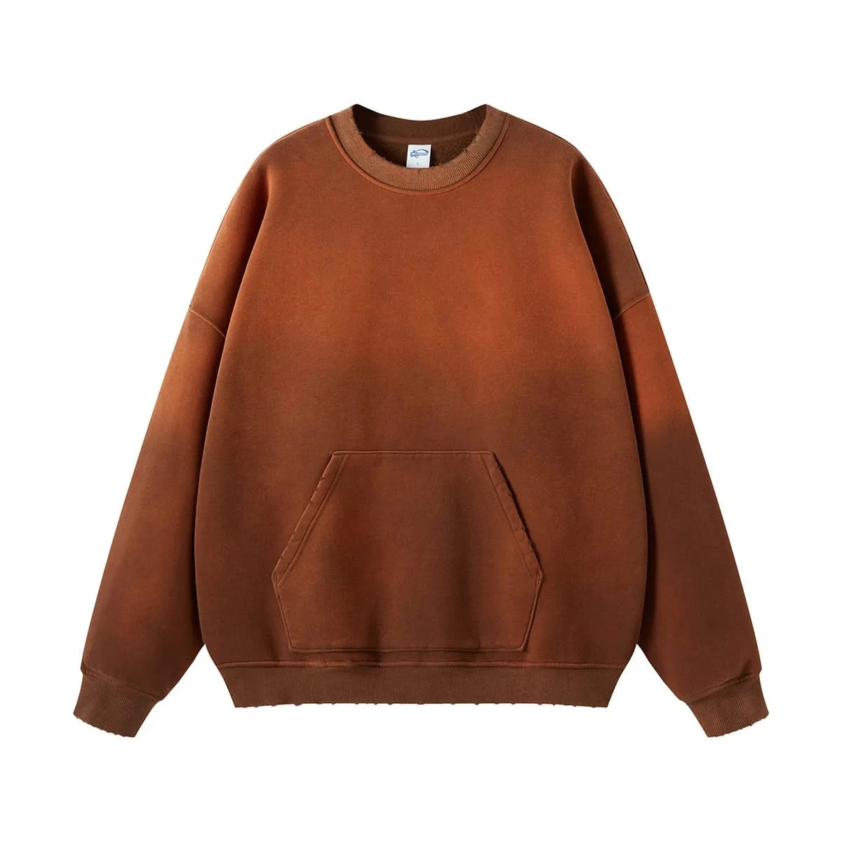 Brown Washed Out Crew Neck Sweatshirt