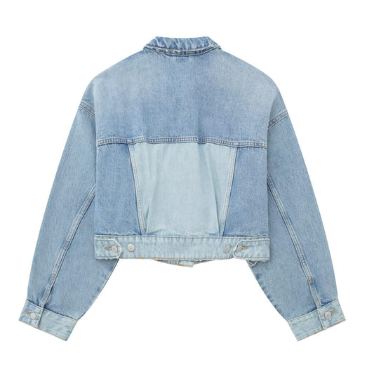Casual Distressed Denim Jacket - Classic Chic