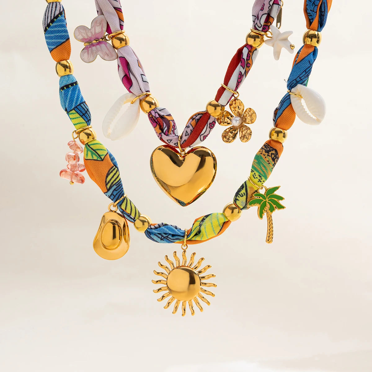 Chic Heart Sun Scarf Necklace for Women