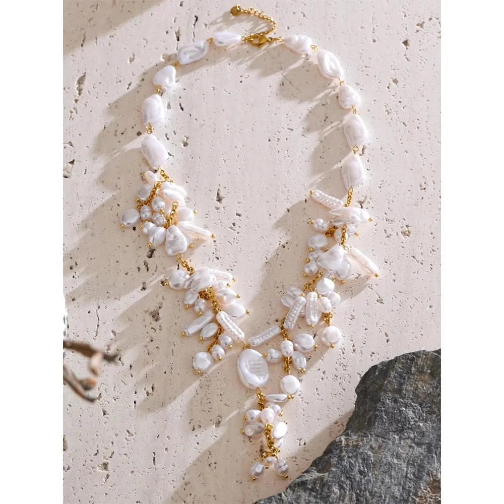 Chic Stainless Steel Pearl Necklace for Women