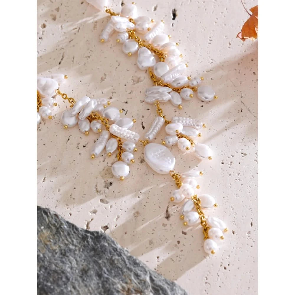 Chic Stainless Steel Pearl Necklace for Women