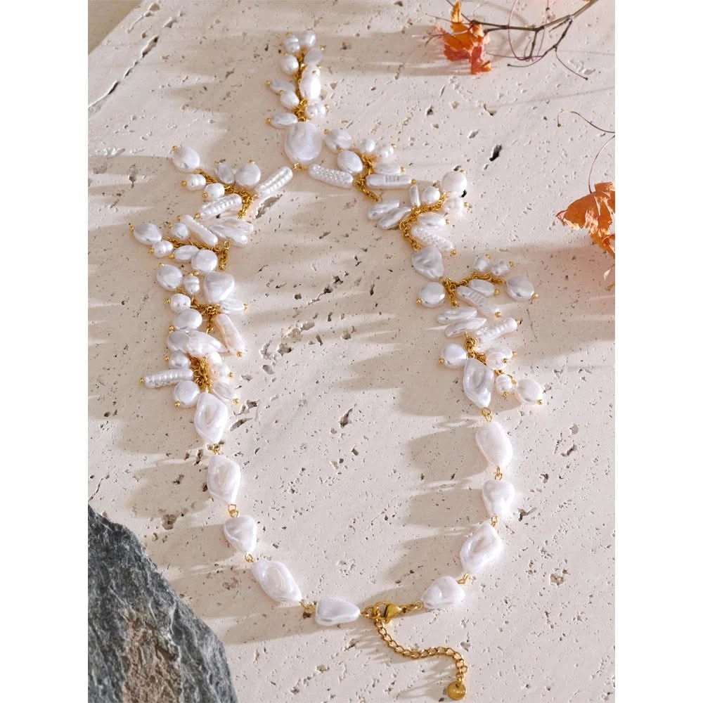 Chic Stainless Steel Pearl Necklace for Women