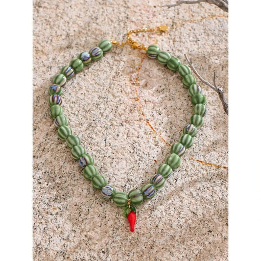 Chilli Pepper Beaded Necklace - Stylish Trending Jewelry