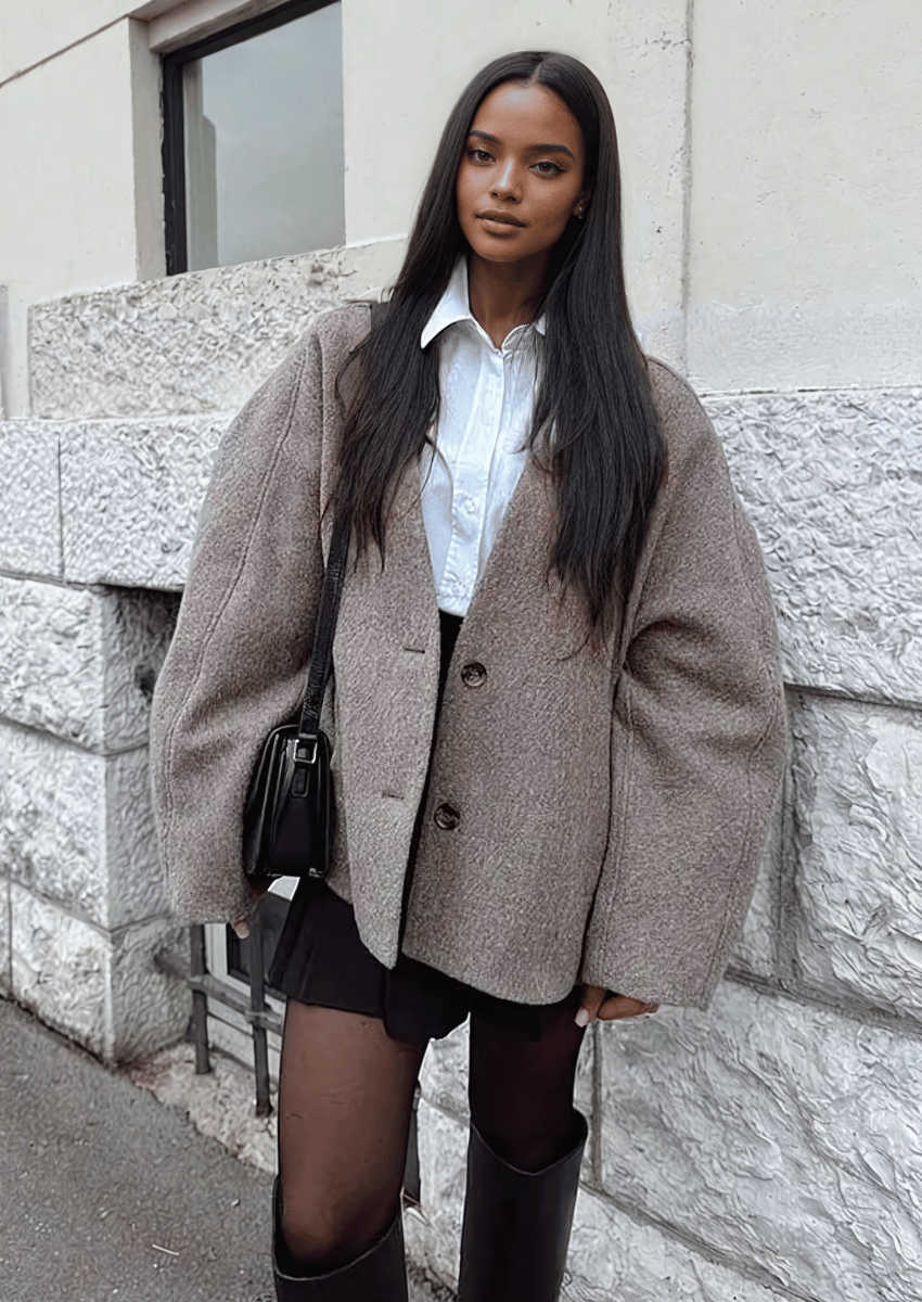 Classic Wool-Blend Oversized Coat