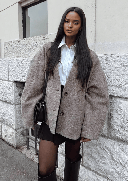 Classic Wool-Blend Oversized Coat