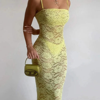 Close-up details of See Through Summer Maxi Dress