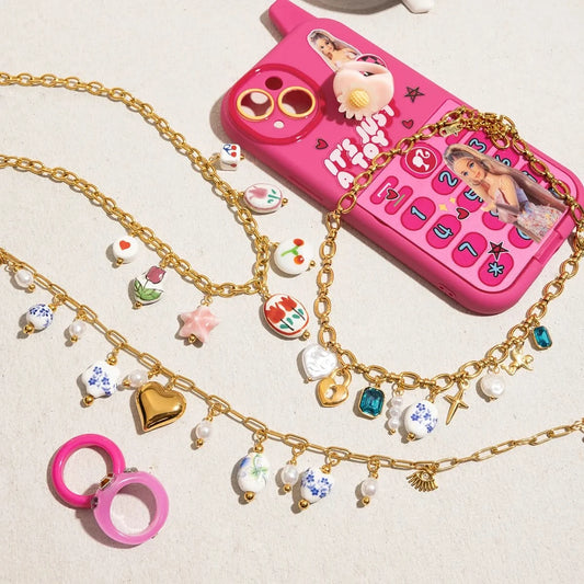 Colorful Ceramic Heart Necklace - Minimalist Statement Piece