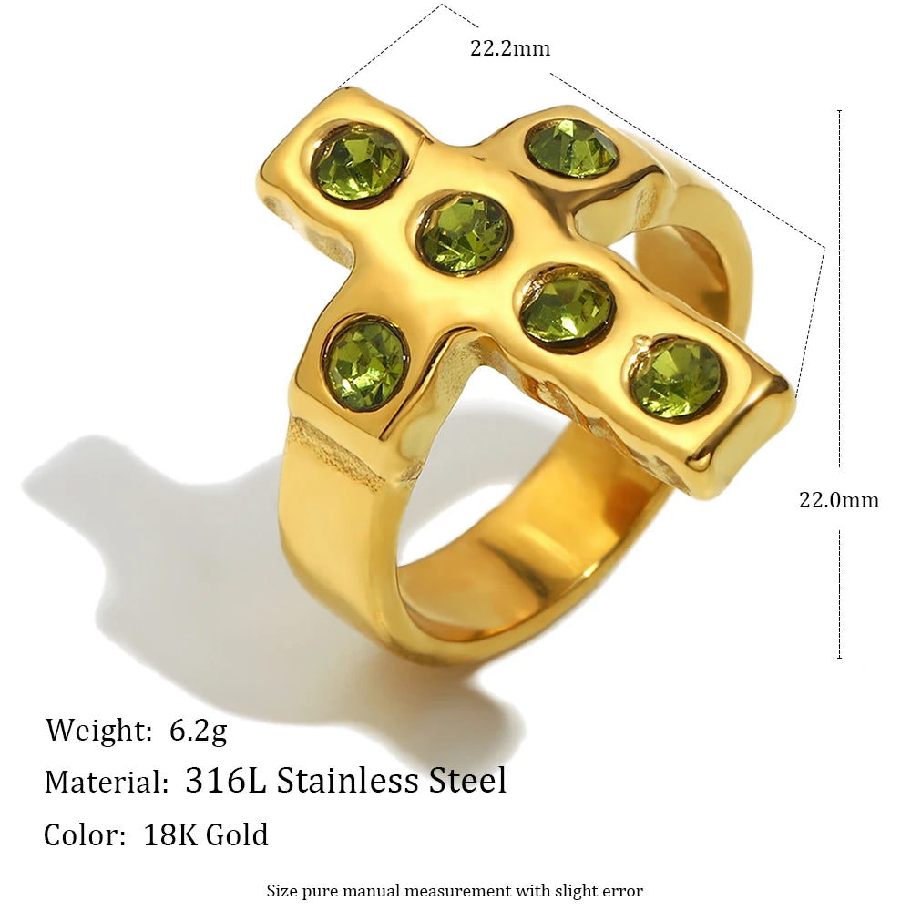 Cross Zircon Rings