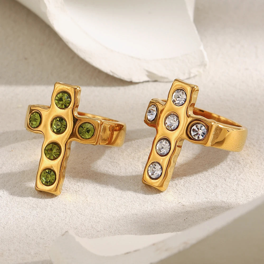Cross Zircon Rings
