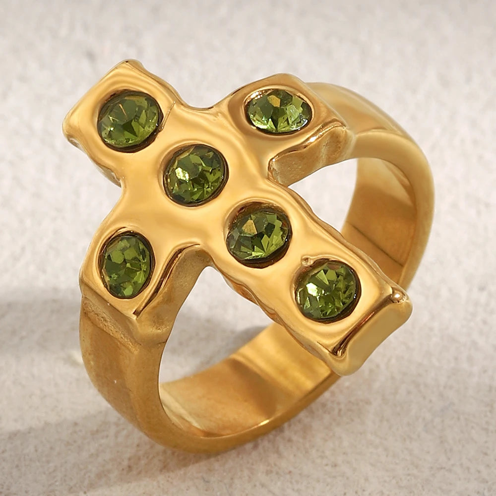 Cross Zircon Rings
