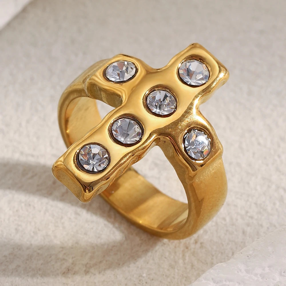 Cross Zircon Rings