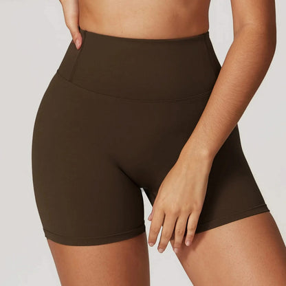 Dark Brown High Waist Buttock Lifting Yoga Shorts