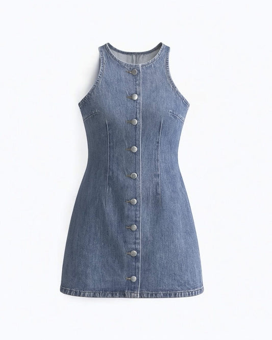 Denim Mini Dress - Casual Chic Style