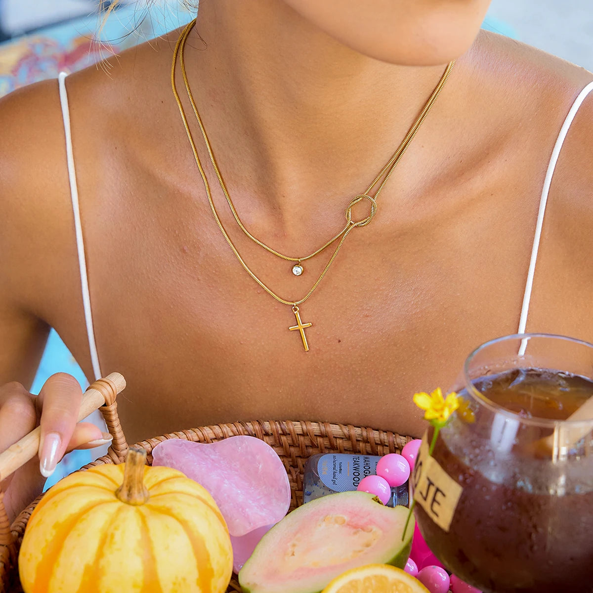 Double Pendant Necklace