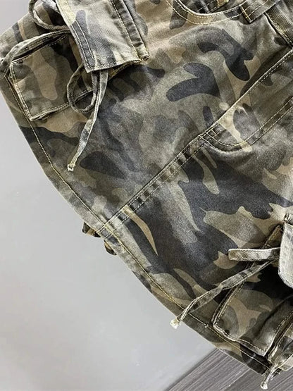 Drawstring Pocket from Camouflage Cargo Mini Skirt