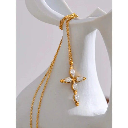 Elegant Cross Necklace - Classic Stainless Steel Piece