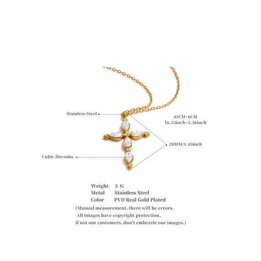 Elegant Cross Necklace - Classic Stainless Steel Piece