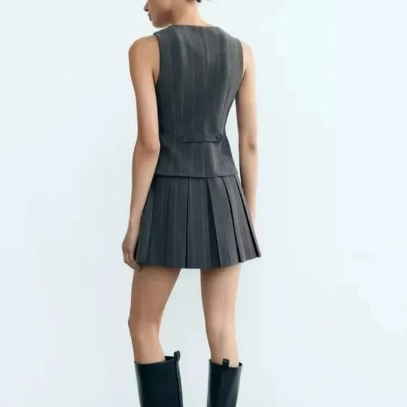 Elegant Striped V-Neck Dress - Versatile Chic