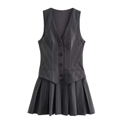 Elegant Striped V-Neck Dress - Versatile Chic