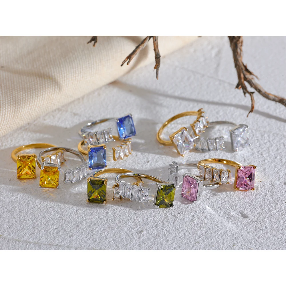Emerald cut cocktail rings