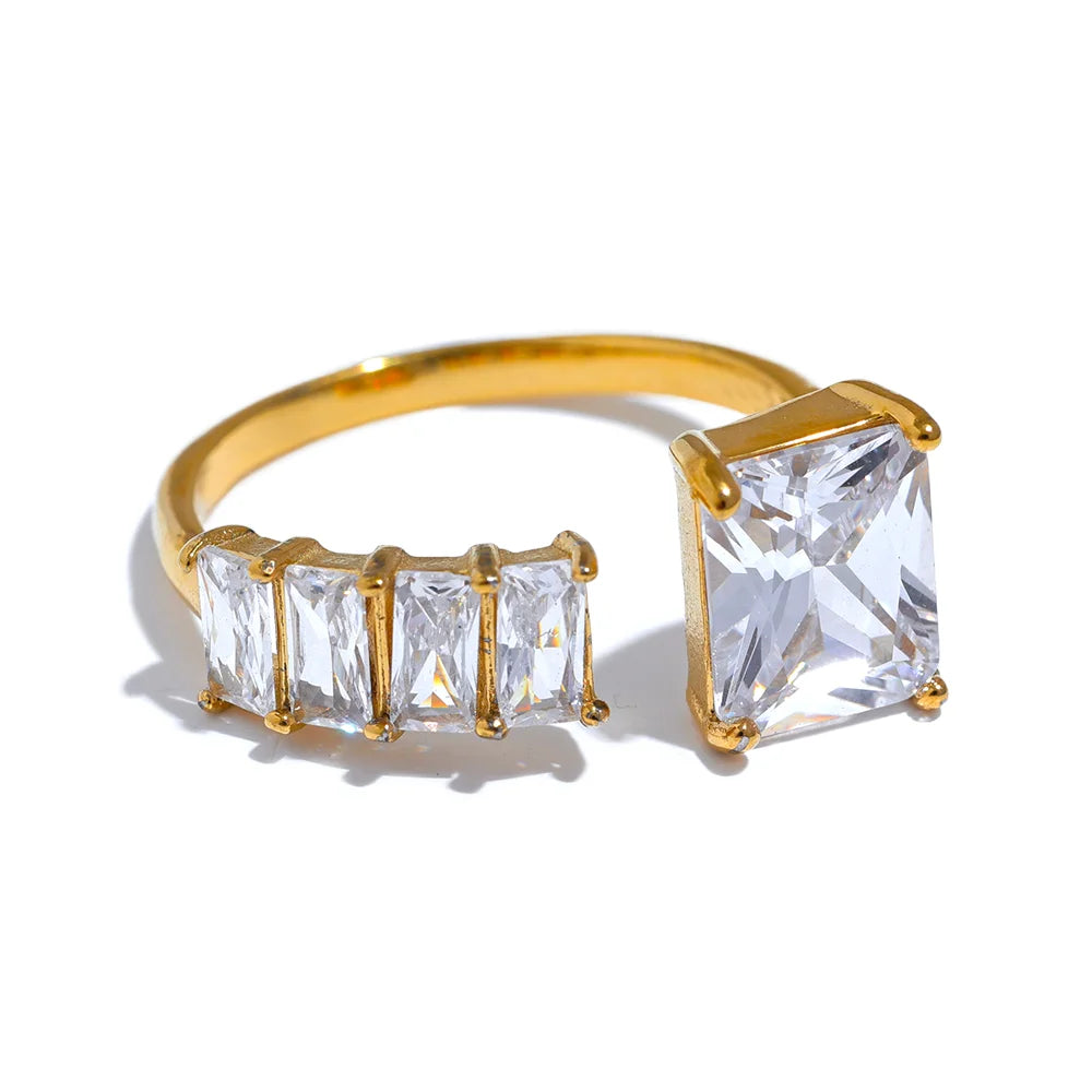 Emerald cut cocktail rings